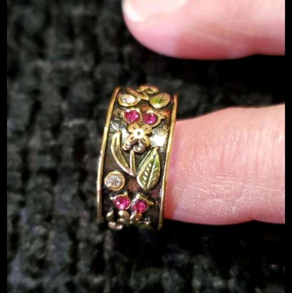 Flower Ring Gold Sz 8 - Picture 4 of 6